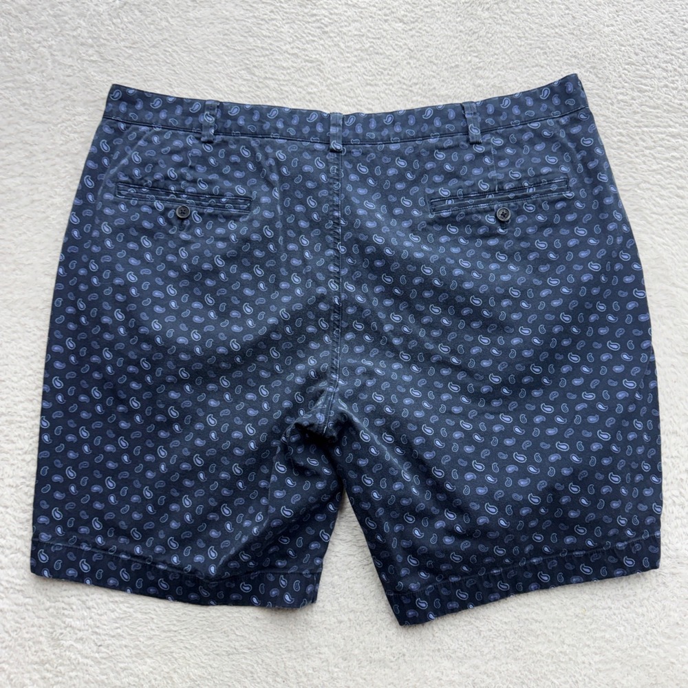 Brooks Brothers Mens Navy Blue Paisley Bermuda Shorts Cotton Stretch Size 40 - Picture 6 of 7